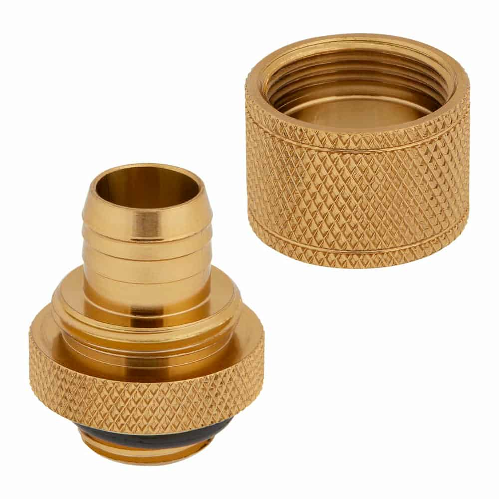 (image for) Corsair Hydro X XF Gold Brass 10/13mm G1/4" Softline Compression Fittings - Four Pack